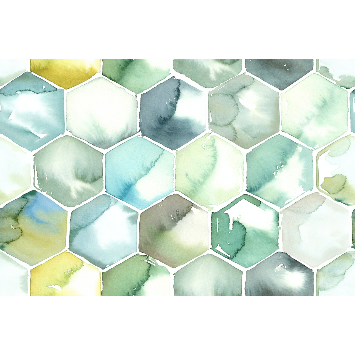 Abstract Hexagon Green