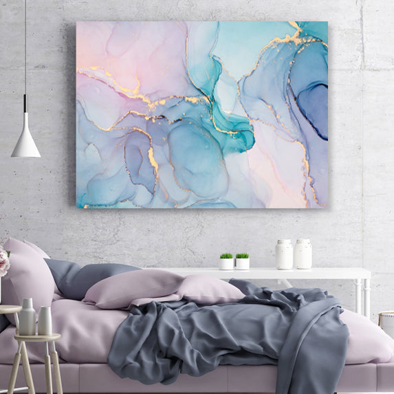 Greeny Purple Pink Abstract Canvas