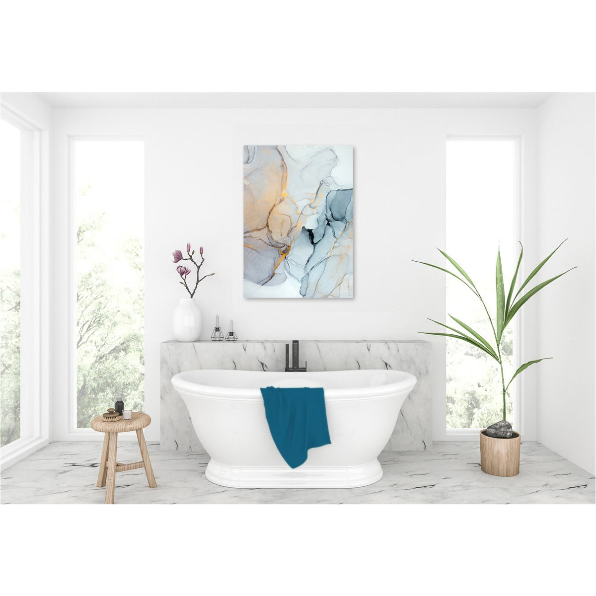 Pale Blue Abstract Canvas