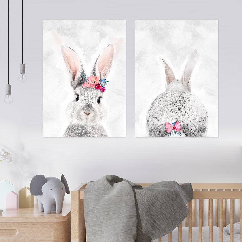 Grey &amp; Pink Bunny freeshipping - Beautiful Spaces Store