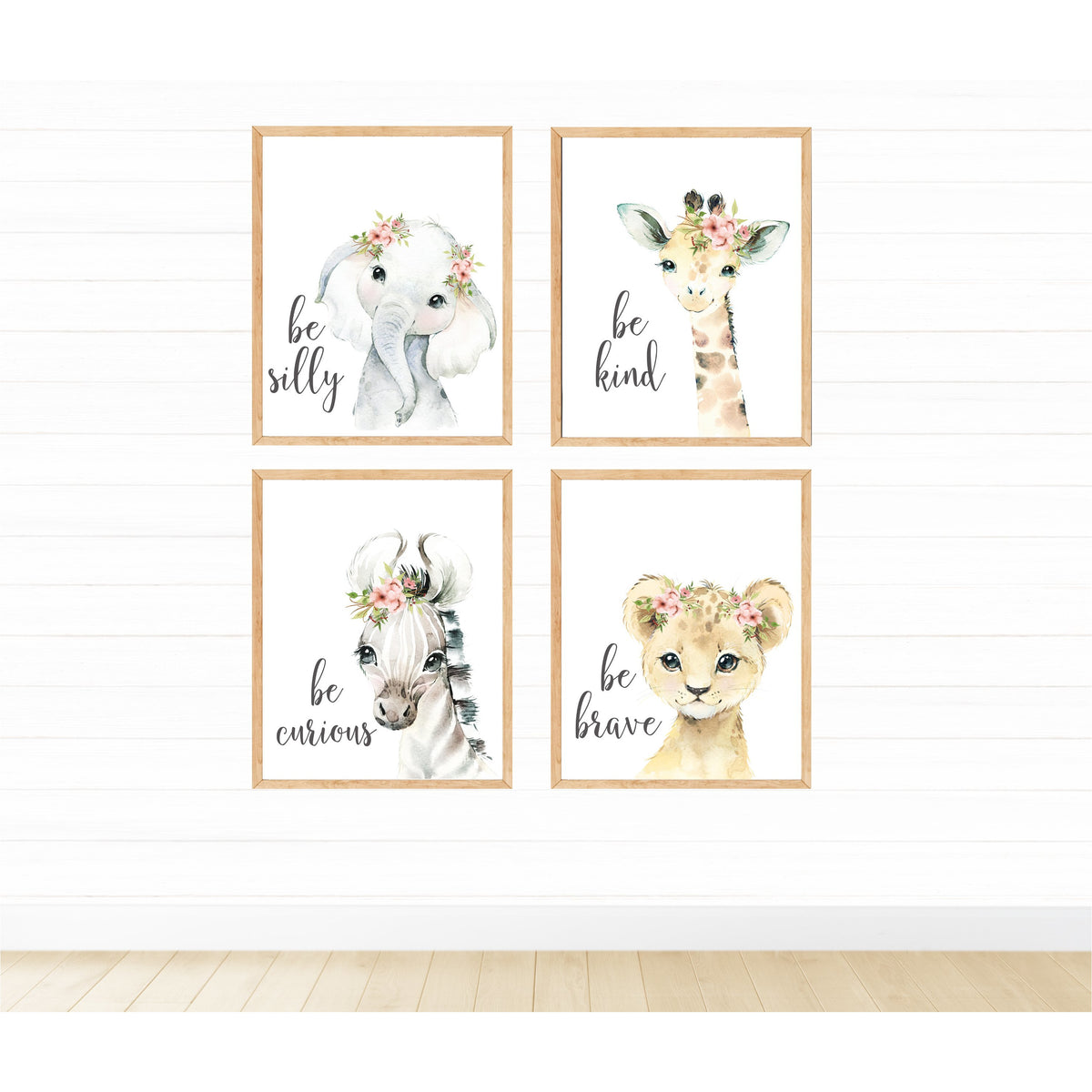 Safari Animals Be Kind with Flowers freeshipping - Beautiful Spaces Store