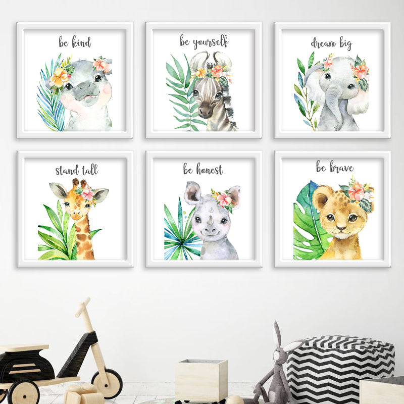 Safari Animals Be Bold with Leaves freeshipping - Beautiful Spaces Store