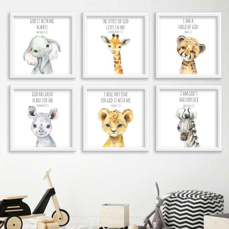 Safari Animals Bible Verse freeshipping - Beautiful Spaces Store