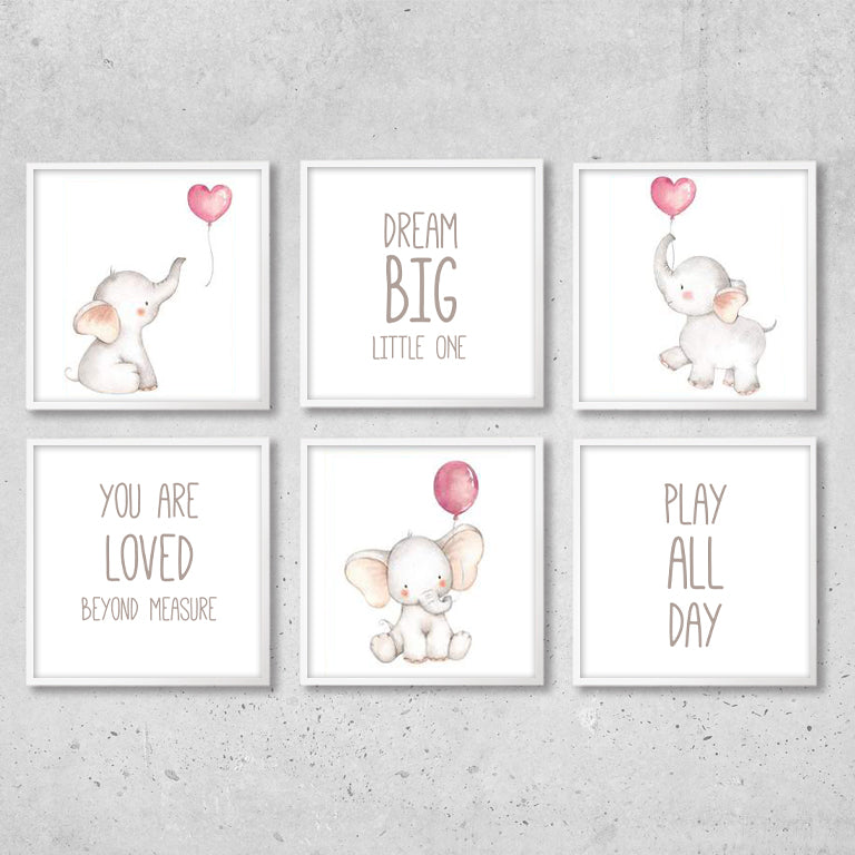 Elephant Pink Balloon Dream Big freeshipping - Beautiful Spaces Store