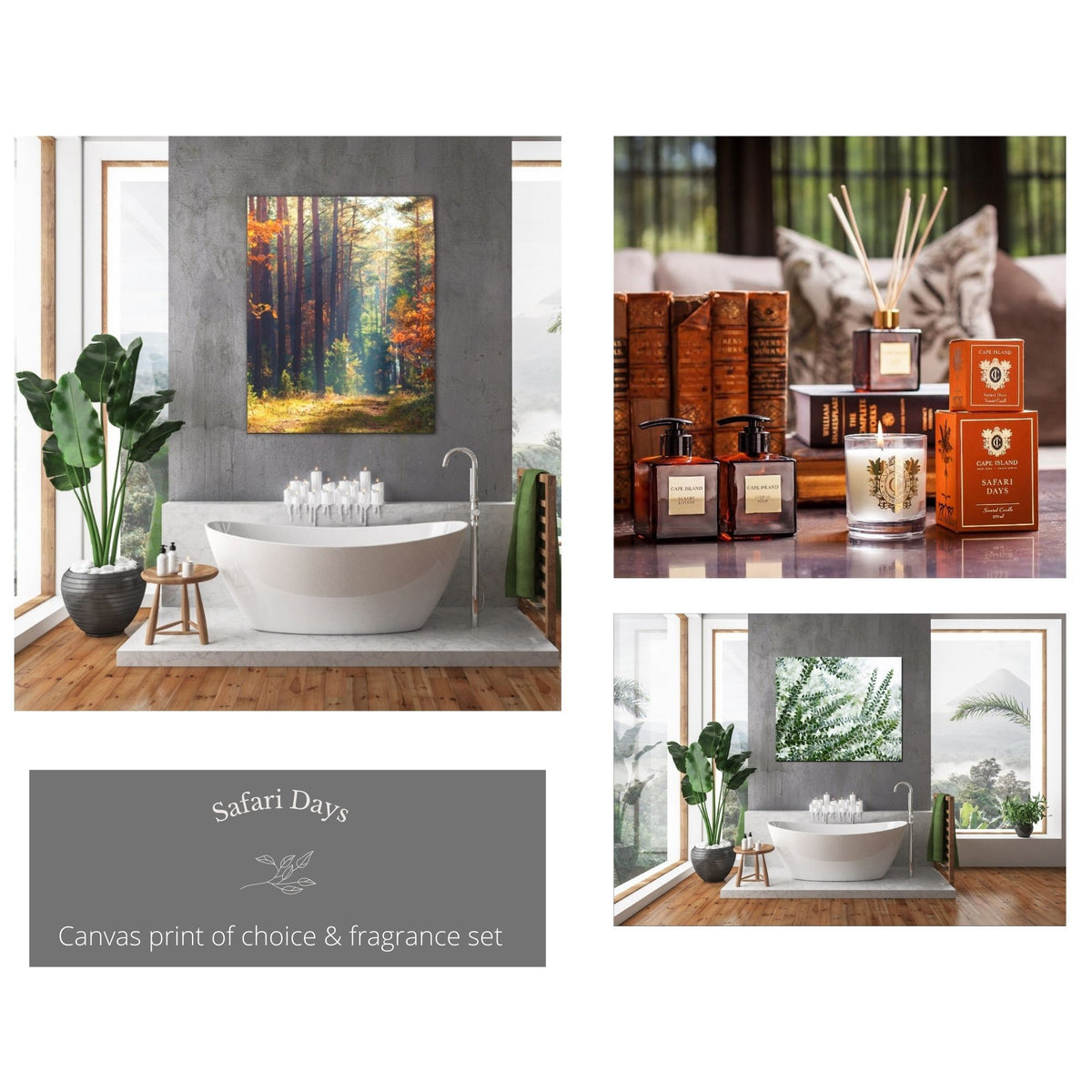 SAFARI SPA CANVAS AND FRAGRANCE SET - SAFARI DAYS RANGE freeshipping - Beautiful Spaces Store