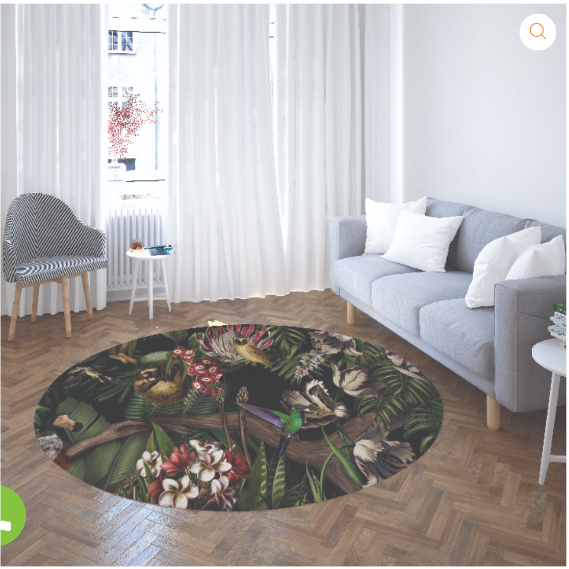 Floral Printed Round Rugs