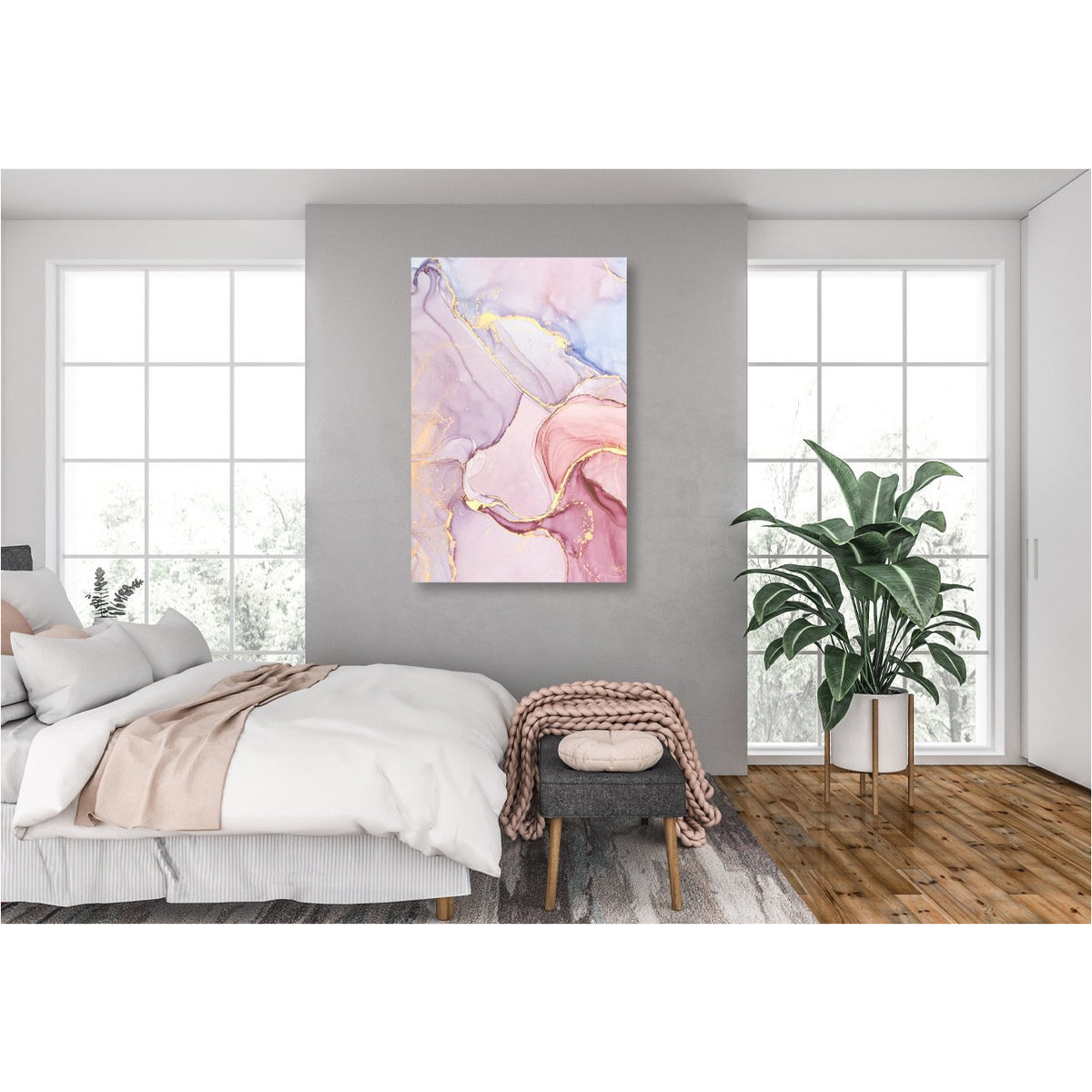 Pale Pink Abstract Canvas