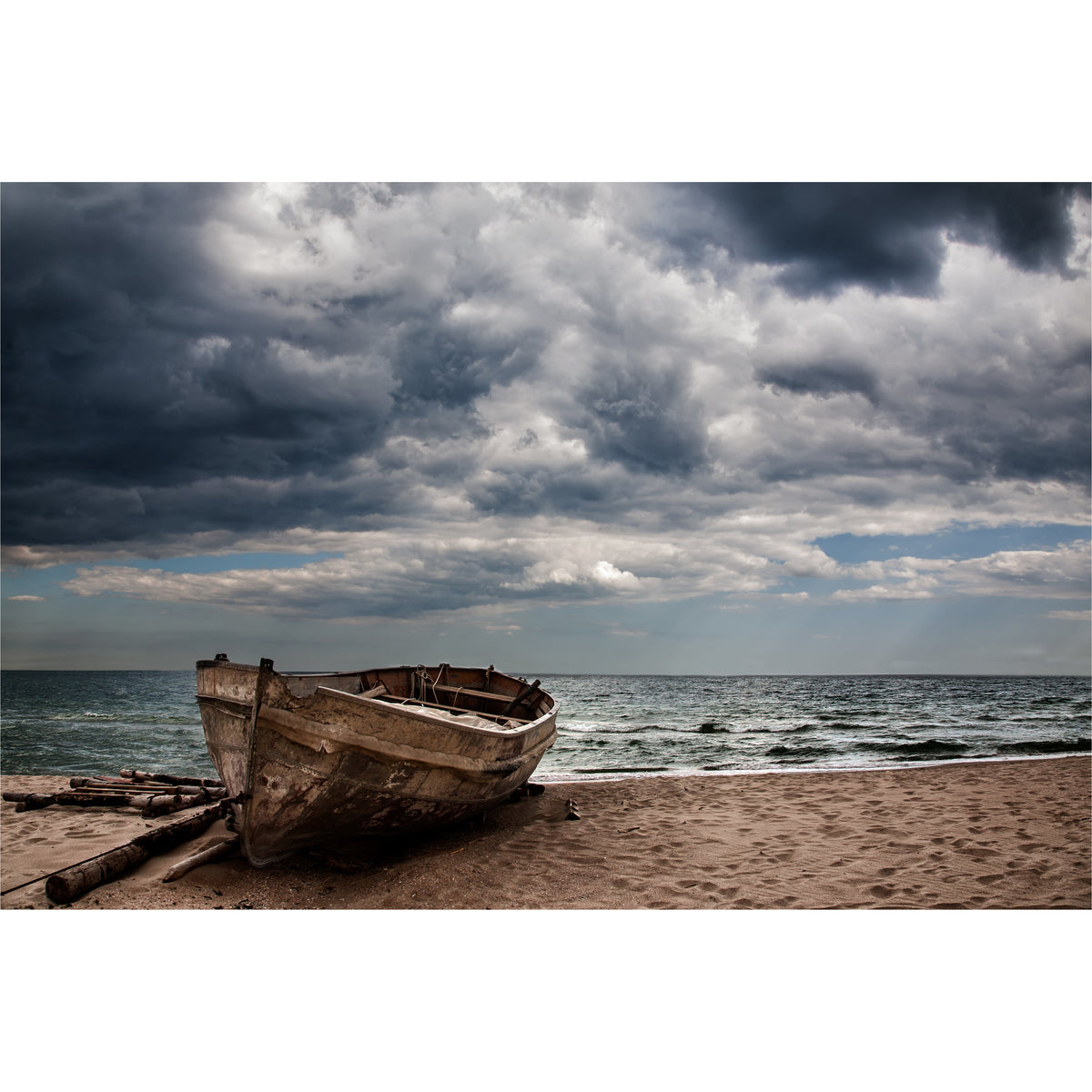 Boat with Stormy Skies