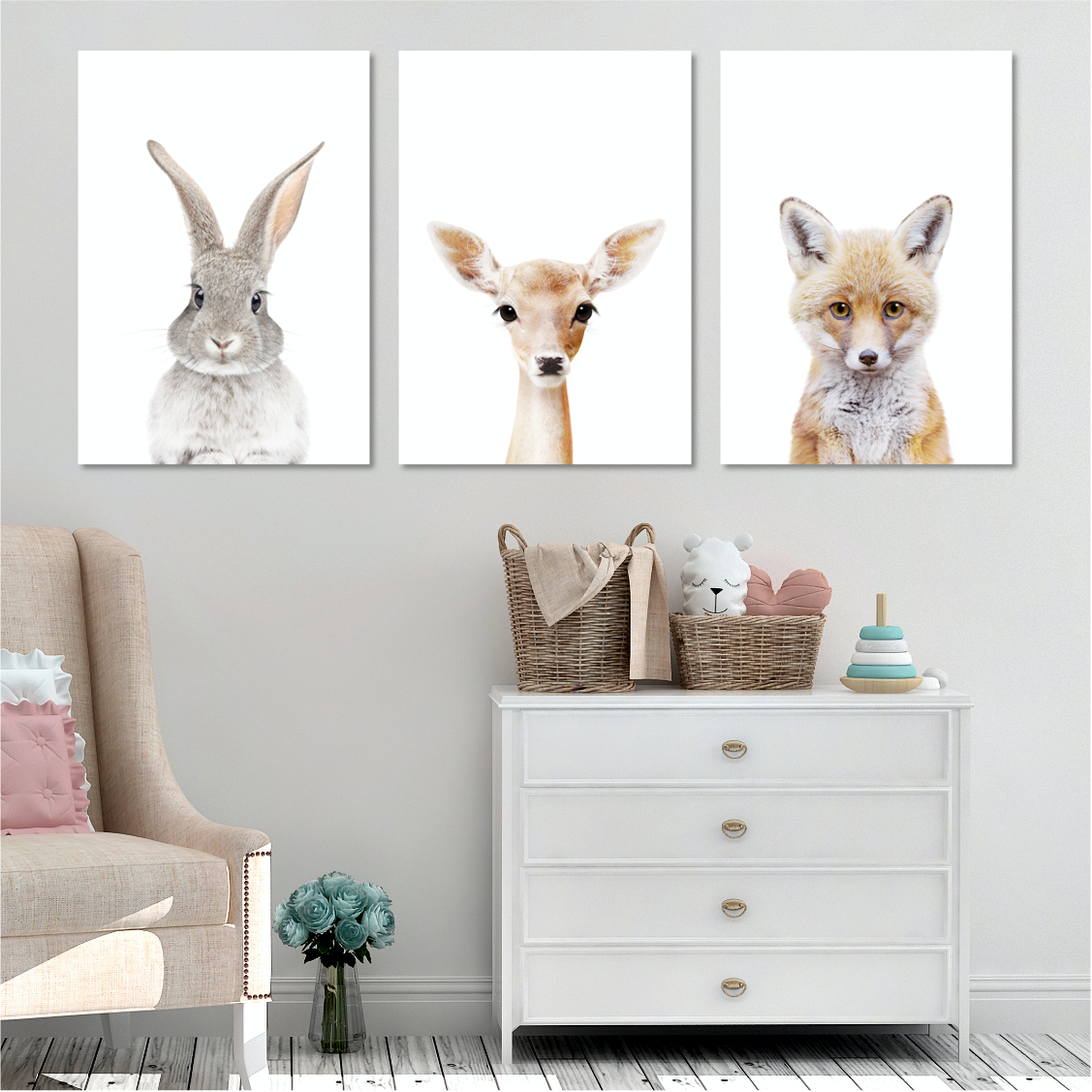 Woodland Creatures - Bunny, Deer and Fox